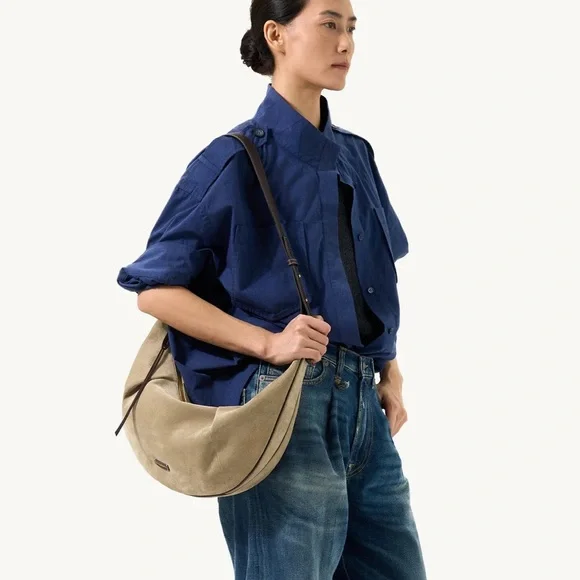 Songmont Large Luna Hobo Bag Dune Suede - Picture 4 of 12